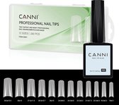 Canni Nagel Tips Mat French met Nagellijm voor Tips - 240 stuks - Nageltips - Nageltips voor Gelnagels - Nagel Tips Acryl - Nepnagels met Lijm - Nagel Tips met Lijm