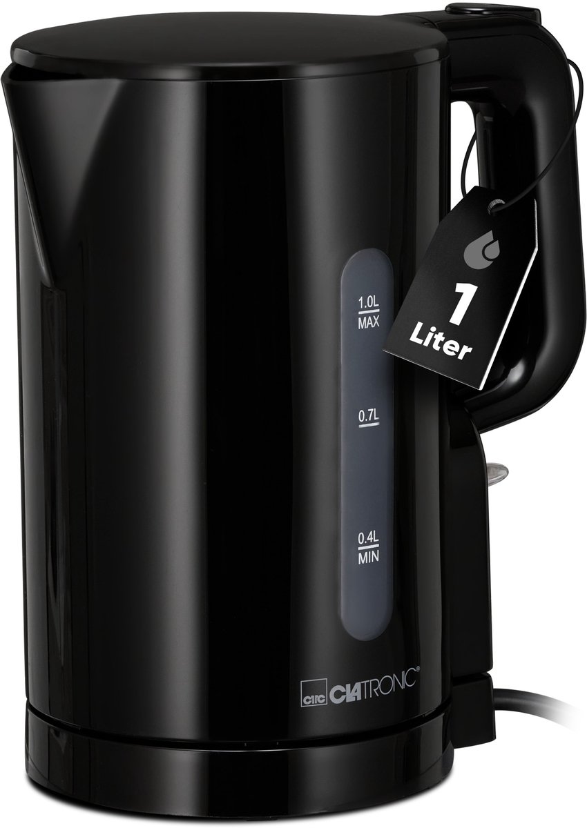 Clatronic WK 3834 - Waterkoker - geschikt voor de Camping - 1 Liter - 900W - Zwart — afbeelding 7