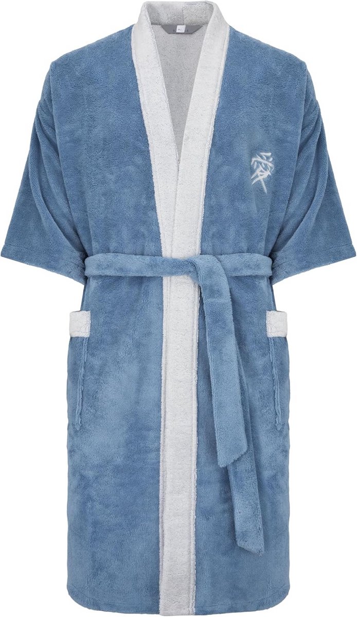 Luxe Heren Kimono Badjas met Bamboevezel & Geborduurd Symbool