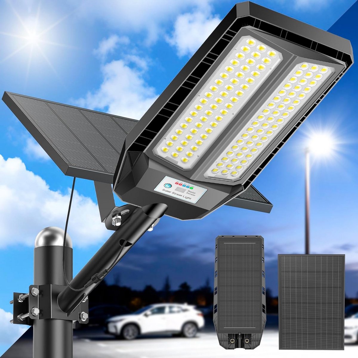 Krachtige LED Buitenlamp op Zonne-energie met Bewegingssensor
