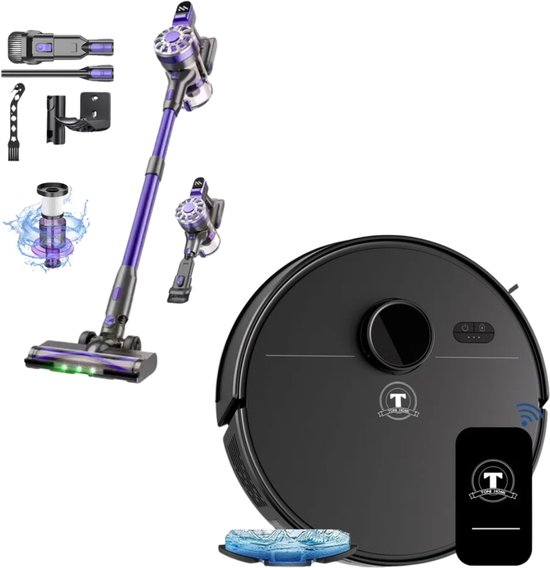 TONIHOMI® M30 Robotstofzuiger Dweilfunctie Zwart 25W - TONIHOMI® - €988,00