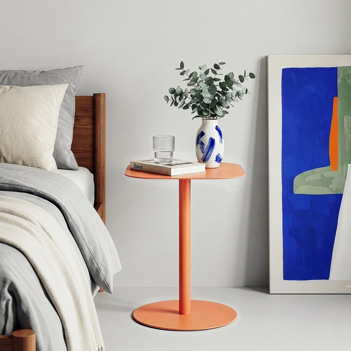 Bijzettafel Nastätten 50x40x40 cm oranje [en.casa]