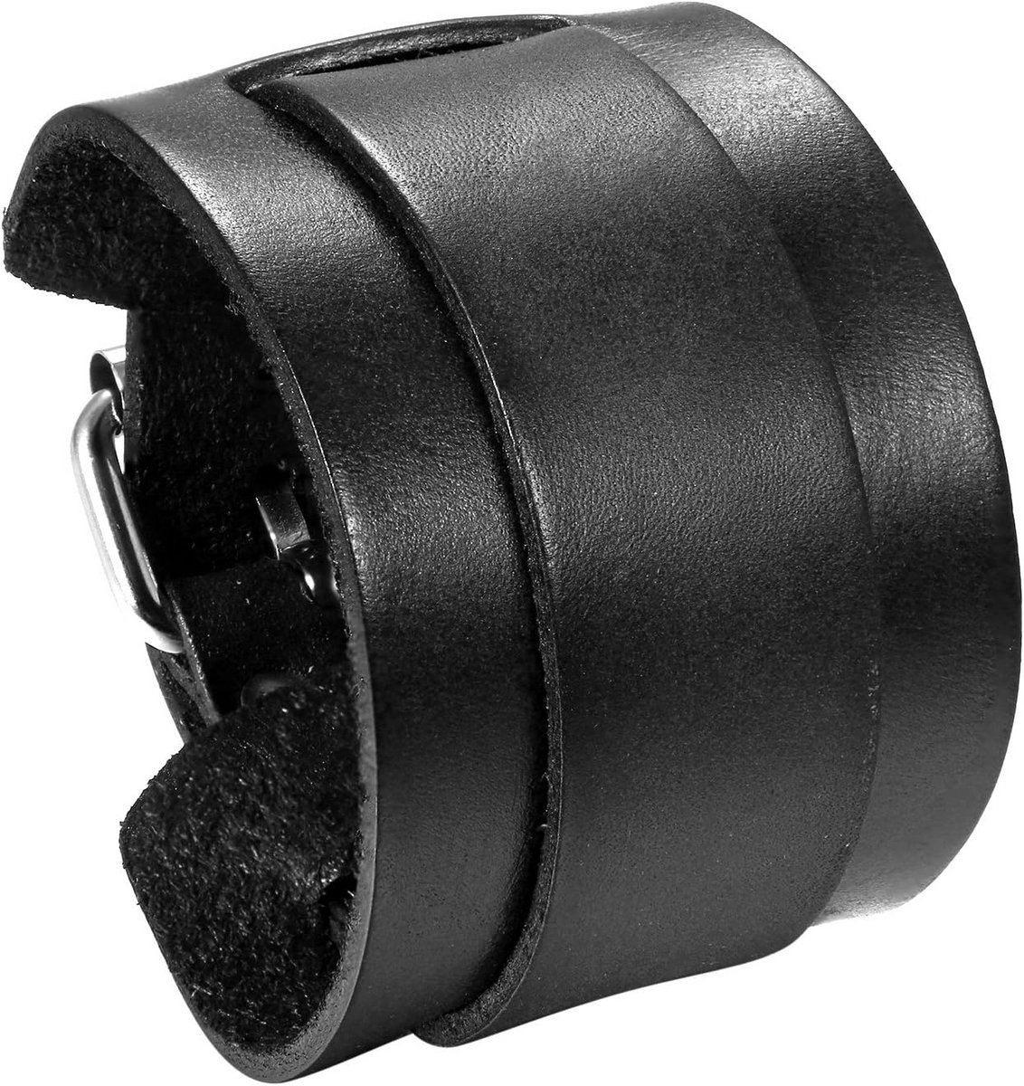 Verstelbare Leren Armband Heren - Zwart en Bruin - Punk Stijl Manchet