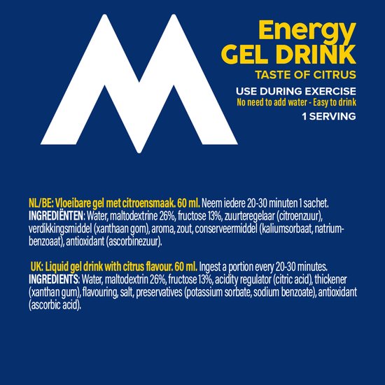 Maxim Energy Gel Drink Citrus - 25 x 60ml - Isotone - Sportgel met frisse citrussmaak - Geen water nodig — afbeelding 2