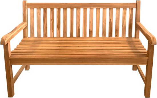 AXI Nowi Banc de jardin en teck – 150 x 63 x 92 cm – Bois de teck – Banc de jardin pour 3 personnes – Dossier haut