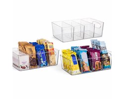 2 Stk + 2 Stk GRATIS ! (4 stk promotie pak) Multipurpose kast organizer - opbergbakken - met 3 verwijdbare verdelers - koelkast makeup badkamer en kast organizer - L=26cm x B=15cm x D:9cm
