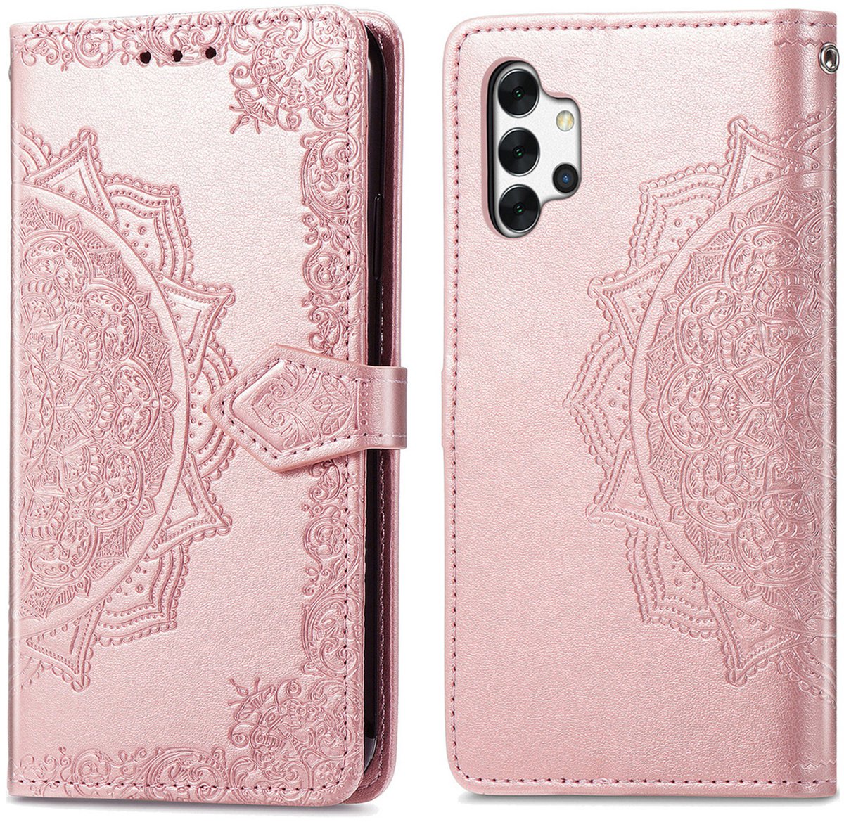 imoshion Hoesje - Geschikt voor Samsung Galaxy A32 (5G) - Mandala Bookcase - Rosé Goud