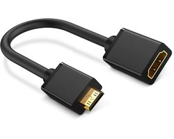 Qost - Mini HDMI naar HDMI adapter - Zwart - 4K UHD 2160p - FULL HD 1080p adapter - Compatibel met Raspberry Pi 5 , 4 / Monitor / Tablet / DSLR Cameras