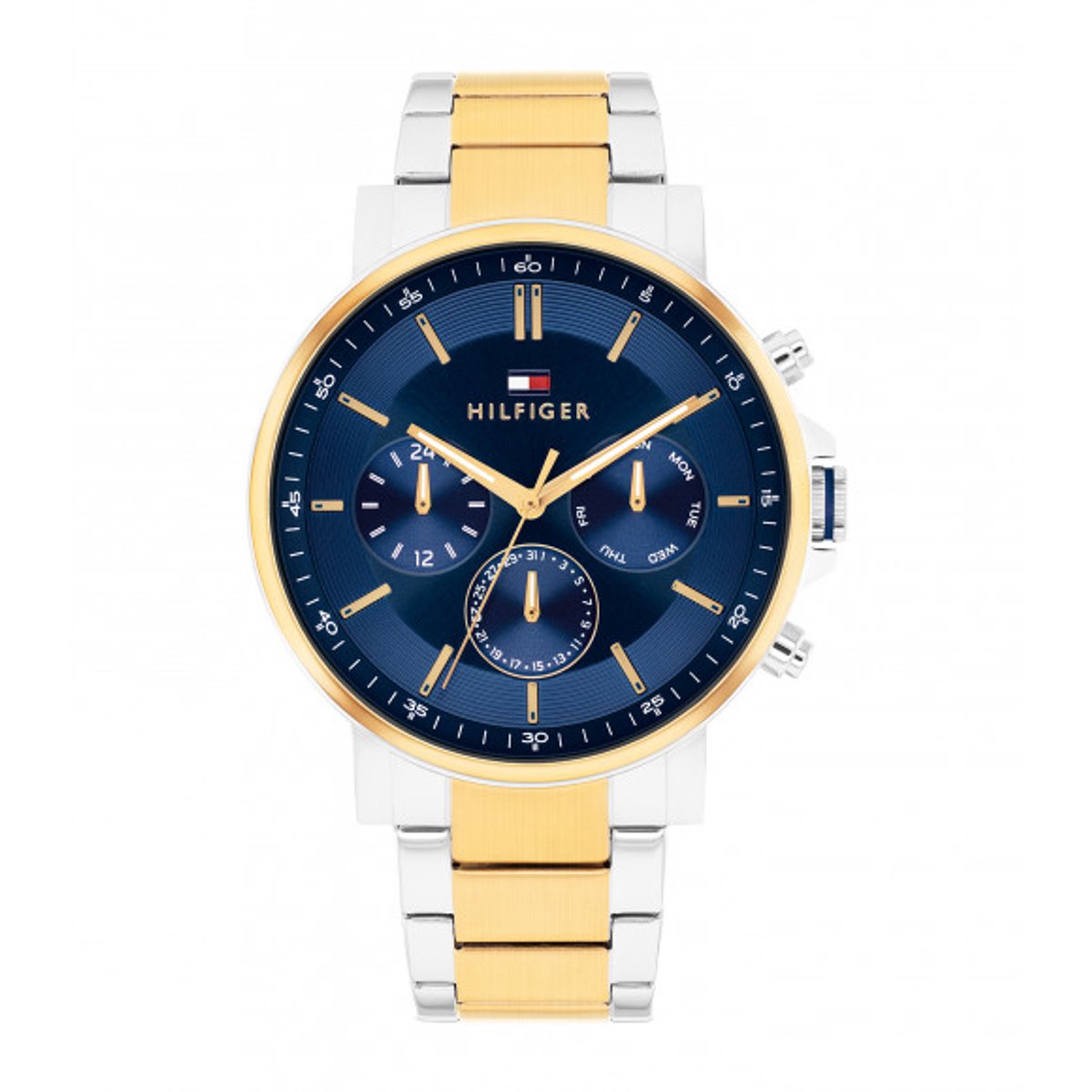 Tommy Hilfiger Tyson Horloge 1710710, Blauwe Wijzerplaat, Tweekleurige Band