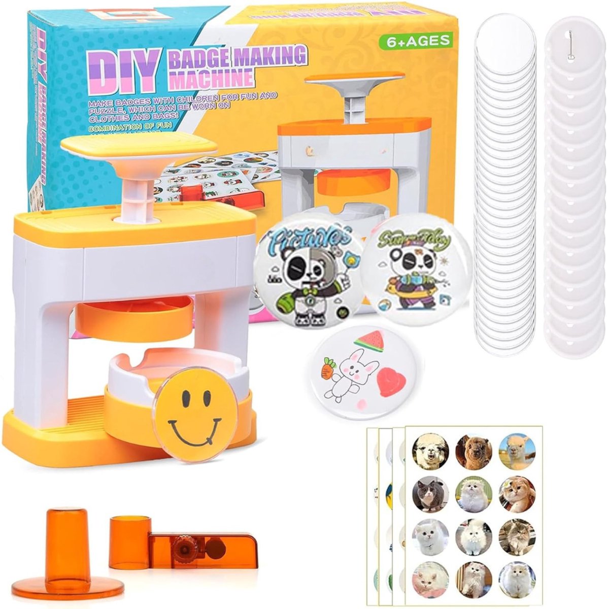 Zyrex® Button Maker 55mm – Button Machine – Badge Maker – Buttons Zelf Maken – Geel - 26cm x 21cm x 7cm