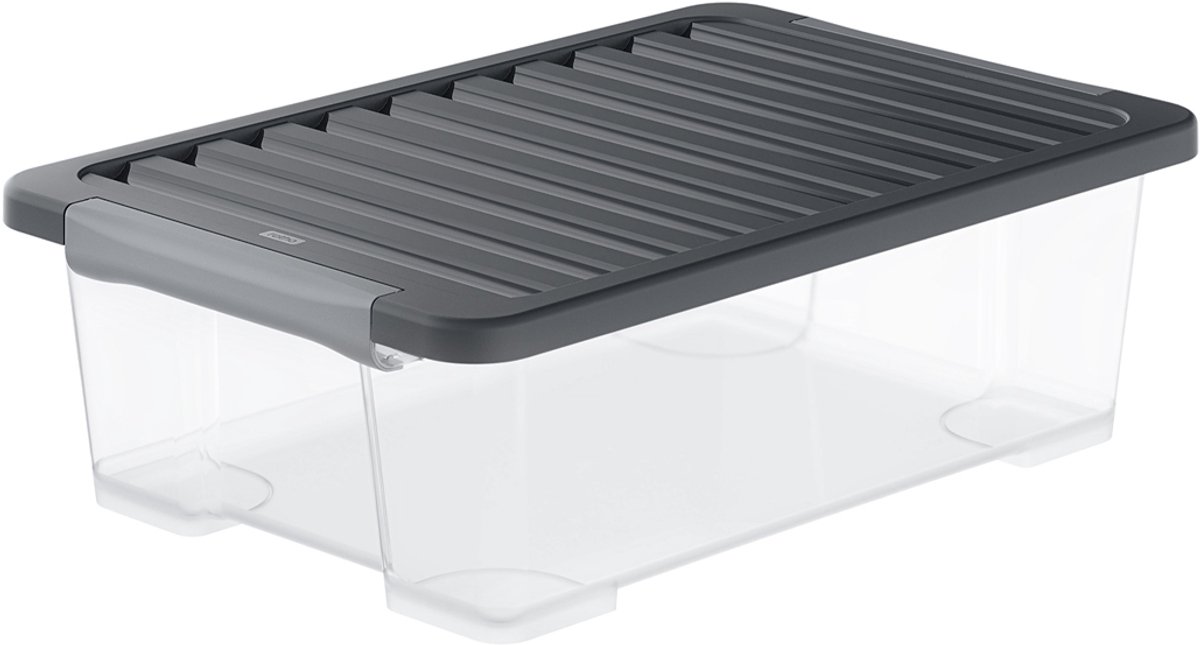 Rotho CORE Plus opbergboxen -afsluitbaar - set van 4 - stapelbaar - 30 ltr