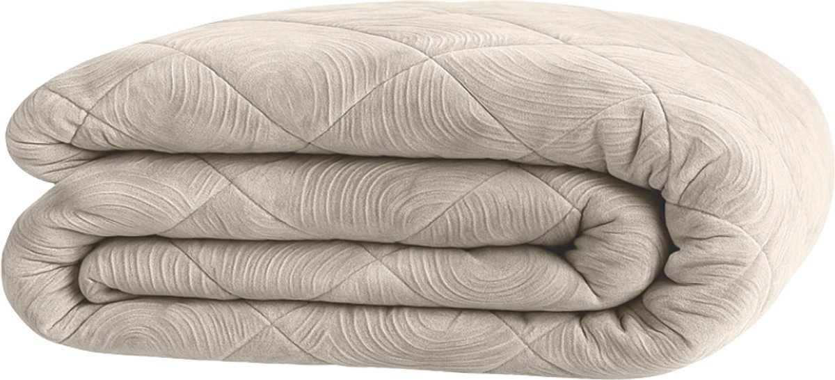 Y-NOT - Velvet Japandi Dekbed Zand 240x200 - Dekbed Zonder Overtrek - Wasbaar Dekbed - Hoesloos dekbed - Dekbed met vaste overtrek - 30 dagen proefslapen