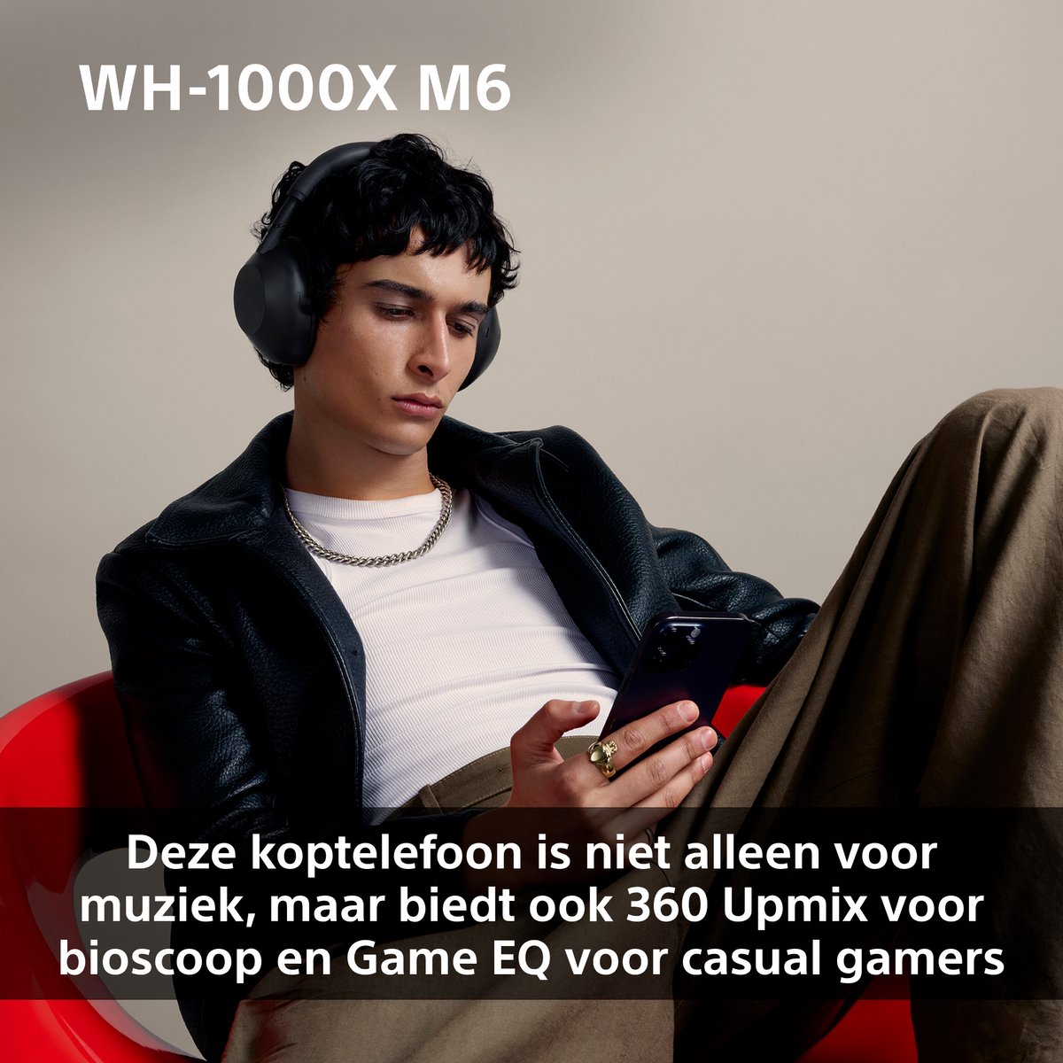 Sony WH-1000XM6 - Draadloze koptelefoon met Noise Cancelling - Roze — afbeelding 7