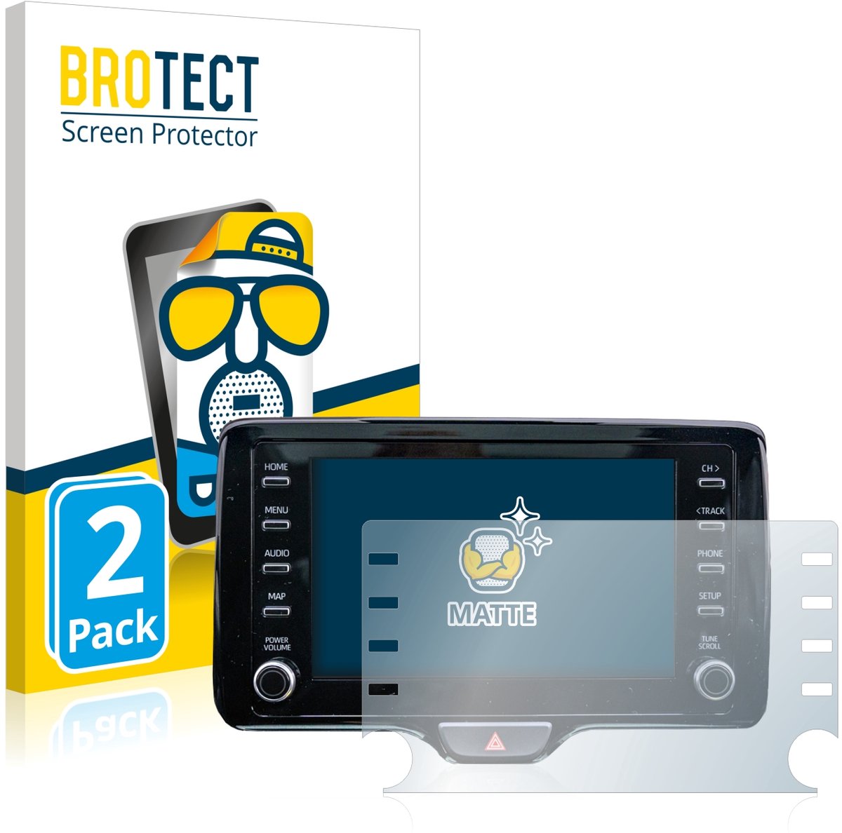 BROTECT - Screenprotector voor Toyota Yaris Cross 8" - Folie Beschermfolie matte 2 Stuks