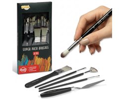 Penselenset 25pcs - Professionele Penselen voor Acrylverf, Aquarel en Olieverf - Fijne Penselen en Grote Kwasten - Complete Penselen Set - Joya…