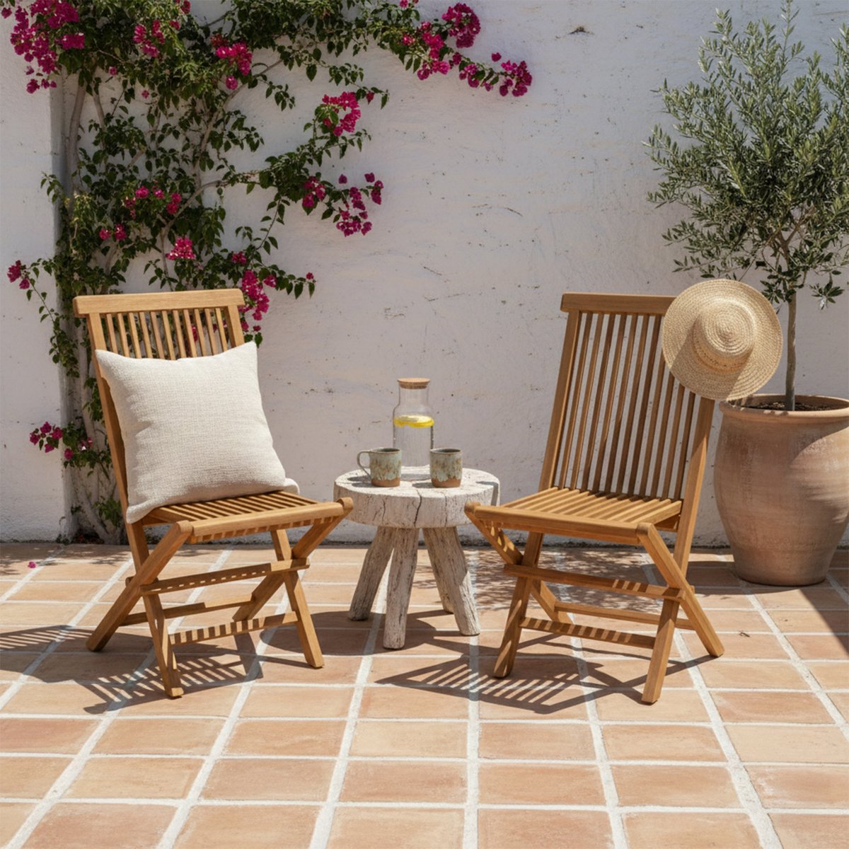 AXI Mina Teak Tuinstoelen – Set van 2 – Opklabare Teakhouten Tuinstoelen voor Buiten – Comfortabele Stoelen – Geschikt voor Tuin en Terras – foto 4