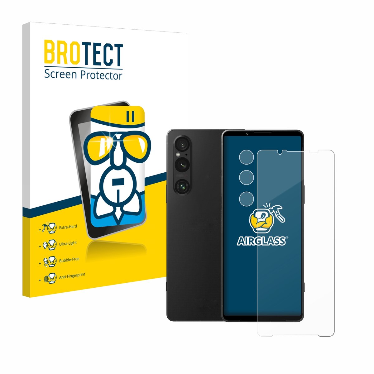 Screenprotector voor Sony Xperia 1 V (Voor+Camera) Beschermglas transparant