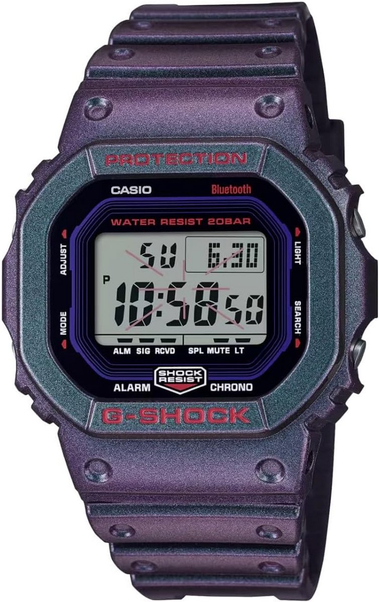 Digitale Sport Horloge met Smartphone Koppeling en Violette Band