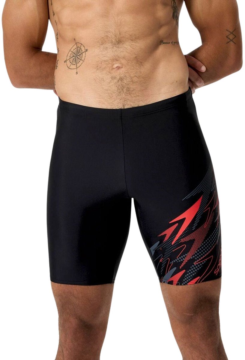Speedo Medley Logo Jammer Heren Sportzwembroek - Zwart/Rood — afbeelding 7