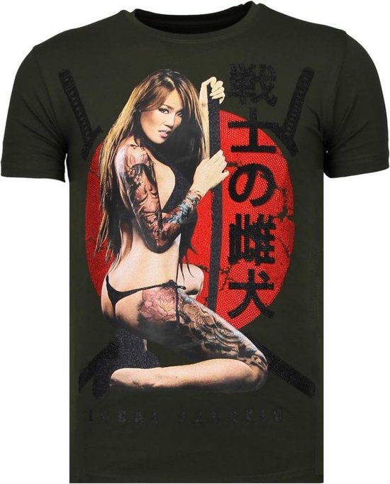 Killer Bitch - Rhinestone T-shirt - Khaki