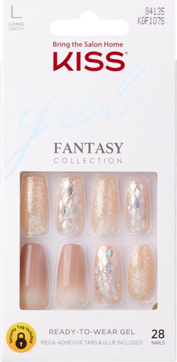 Kiss KGF107S x28 - Kunstnagels - Maat: 28 stuks, Natuurlijk