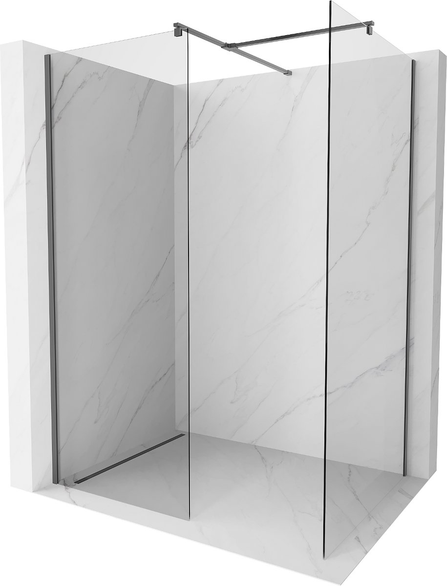 Mexen Kioto douchewand Walk-in 100 x 70 , transparant, geweer metaal - 800-100-202-95-00-070
