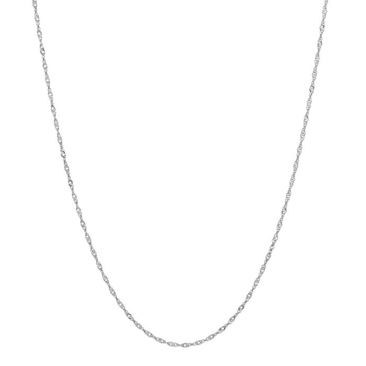 Bijoutheek Collier Fijn Gedraaid 55cm Zilverkleurig