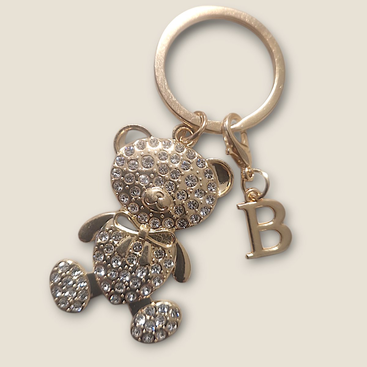 Sleutelhanger Beertje met Letter B - Gepersonaliseerd - Persoonlijk cadeau - Verjaardagscadeau - Kraamcadeau - Persoonlijk geschenk - Tashanger - Sleutelhanger