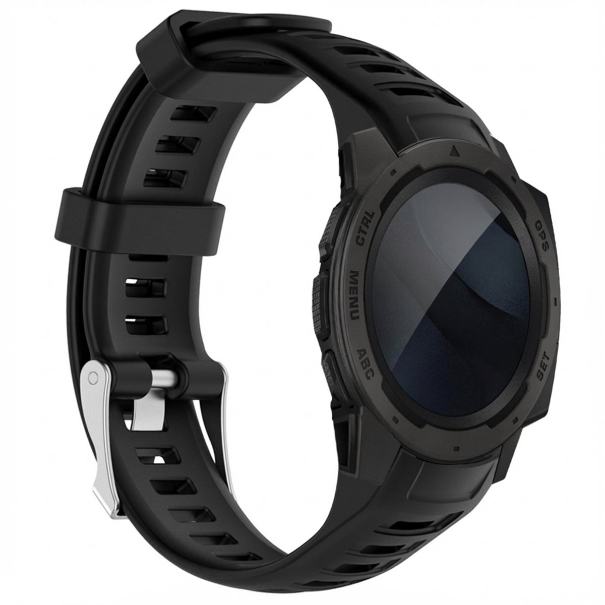 Siliconen bandje - Geschikt voor Geschikt voor Garmin Instinct - Zwart