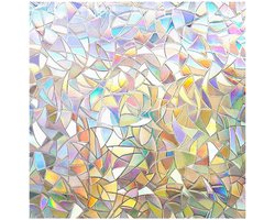 Statisch Raamfolie - Raamstickers - 50x200 cm - Decoratieve raamfolie - Lichtdoorlatend - Kleur Geometrische fragmenten - Anti Inkijk - Plak