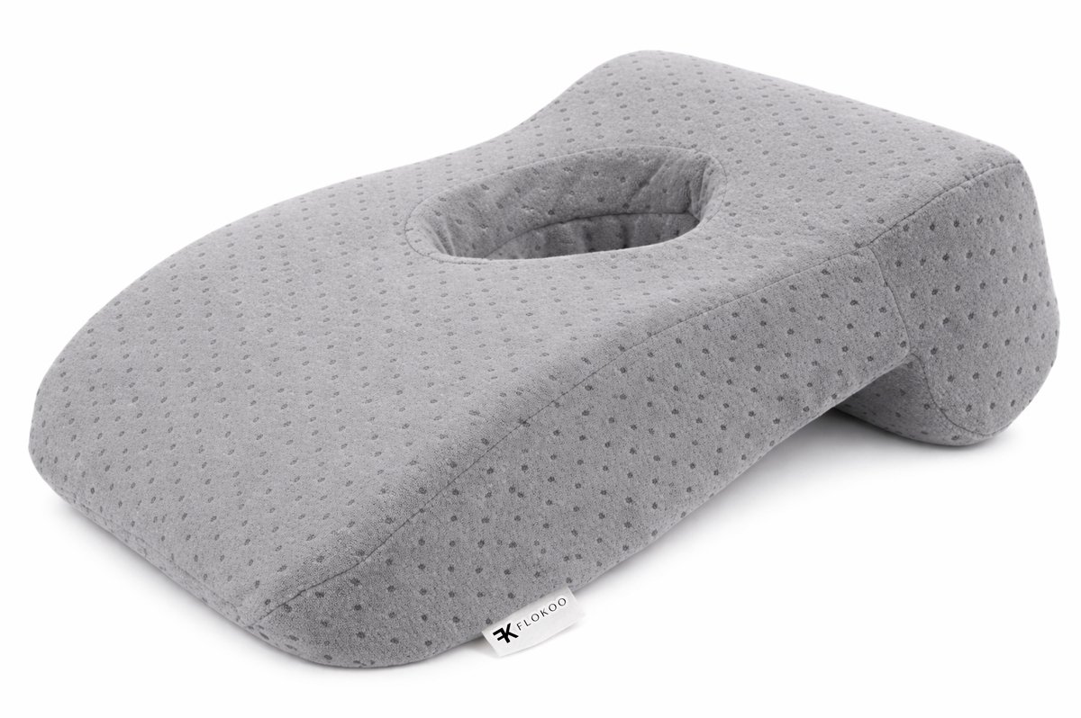 Coussin Massage Visage En U BORDEAG 28,8x7,5cm - Appui-Tête Table Massage Bleu