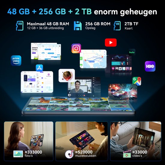 TABWEE T60 - Tablet - 48GB RAM - 256GB ROM - Android 16 - 11 inch ...