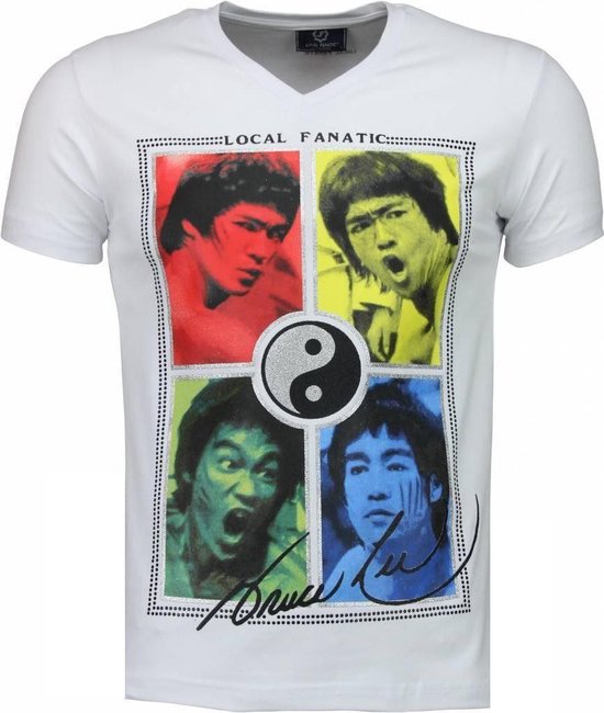 Fanatique local Bruce Lee Ying Yang - T-shirt - Blanc Bruce Lee Ying Yang - T-shirt - T-shirt homme blanc Taille XS