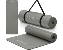 Actiget® Yogamat - Extra Dik - Inclusief Draagriem - 183 x 61 x 1 CM - Grijs