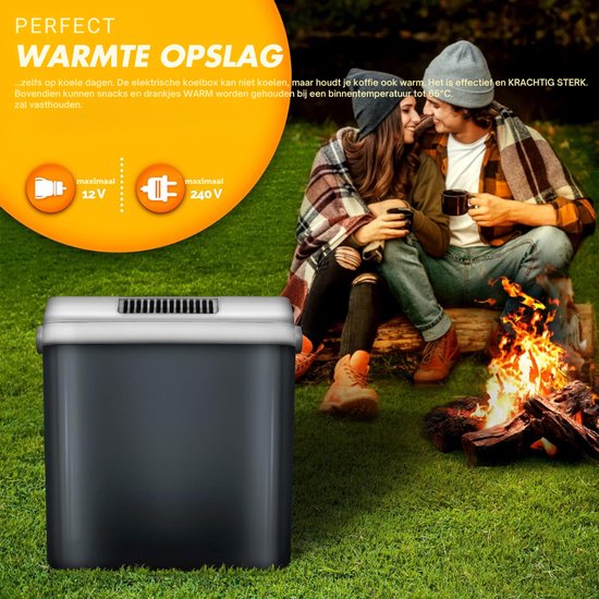Aurixi® Elektrische Koelbox - 32 Liter Koelbox Elektrisch 12V 230 Volt - Koelbox Auto - Zwart - 45cm x 32cm x 44cm van Aurixi® — afbeelding 4