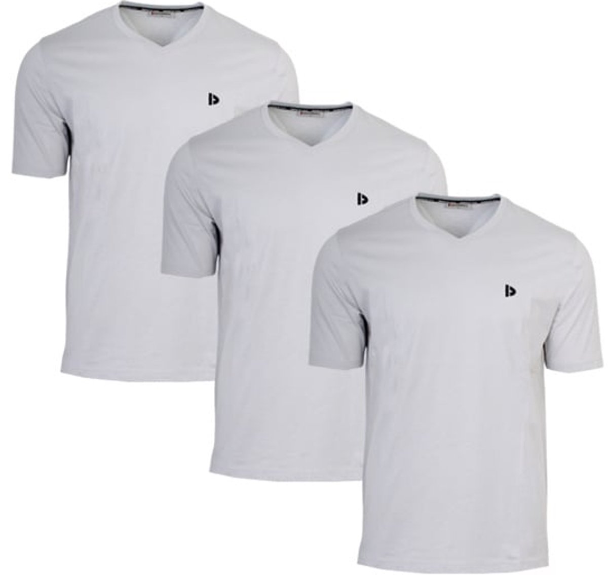 3-Pack Donnay - T-shirt (Berno) - Sportshirt - V-hals shirt - Heren - Light grey (344) - maat L