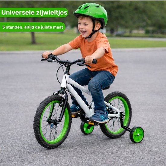 Groene Zijwieltjes van Goodz4All voor een Kinderfiets - voor Fietsen met een Wielmaat van 12 Inch van Groën — afbeelding 2