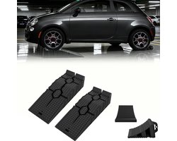 Aufun set van 2 oprijplaten voor auto’s – met 2 zwarte wielkegels – draagvermogen tot 5 ton – voor camper, aanhanger, garage, werkplaats, olieverversing en reparatie