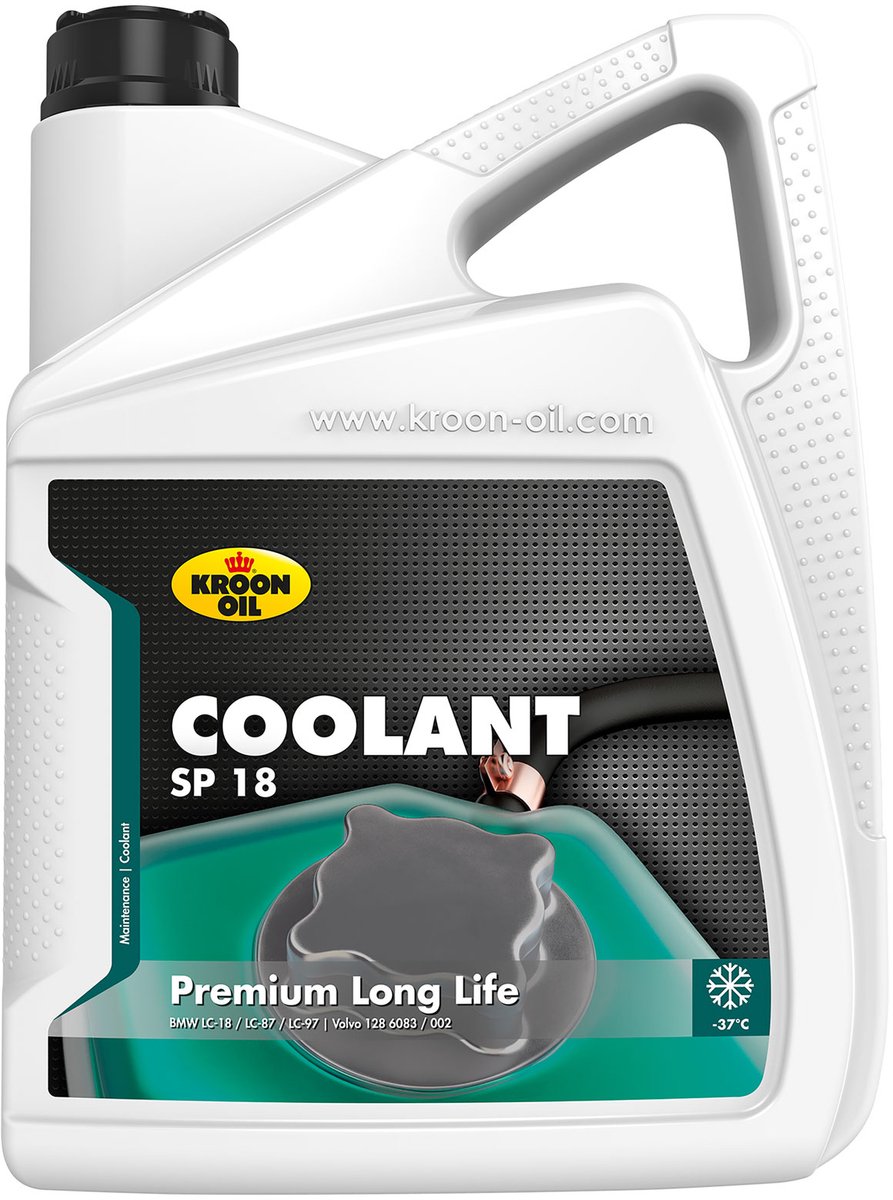 Kroon-Oil Coolant SP 18 - Long Life Koelvloeistof - Vorstbeveiliging - 5 Liter - Groen
