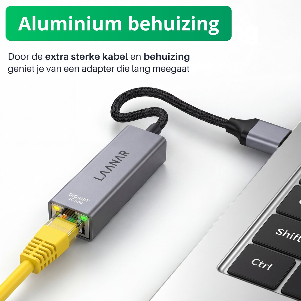USB-C naar Ethernet Adapter 1000 Mbps Gigabit LAN RJ45 Netwerkadapter voor Laptop Mac Windows PC - Afbeelding 2