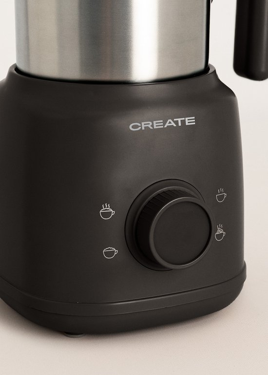 CREATE - Melkopschuimer en verwarmer met afneembare kan - Zwart - MILK