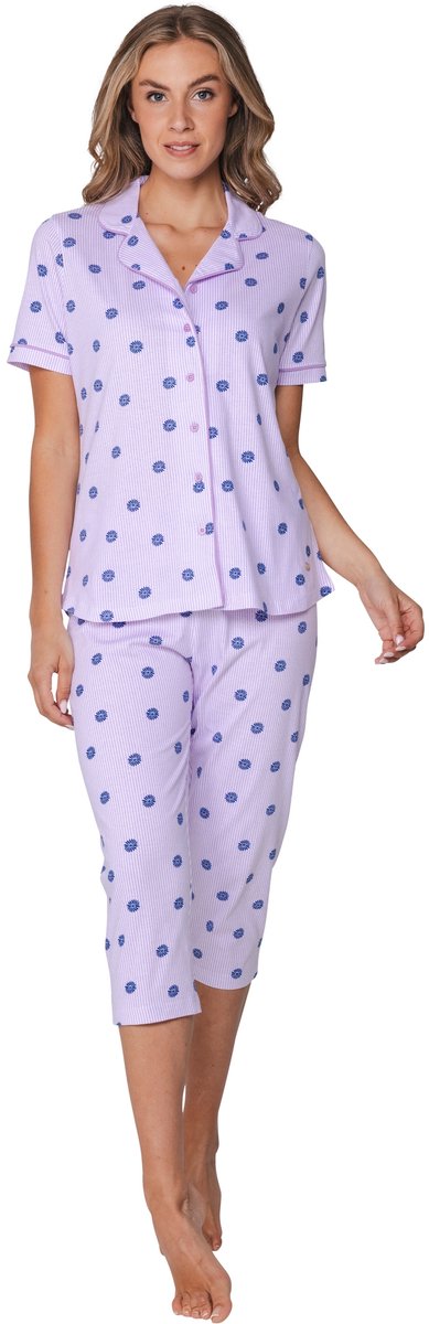 Rebelle MyRebelle - Pyjama - Waterflower - Organisch Katoen - Paars - Doorknoop