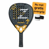 Padel Racket – Diamantvorm – 24K Carbon + Kevlar – EVA HARD Core – 365g – Gevorderde Spelers – Zwart/Geel – Padeltas – Padel Grip