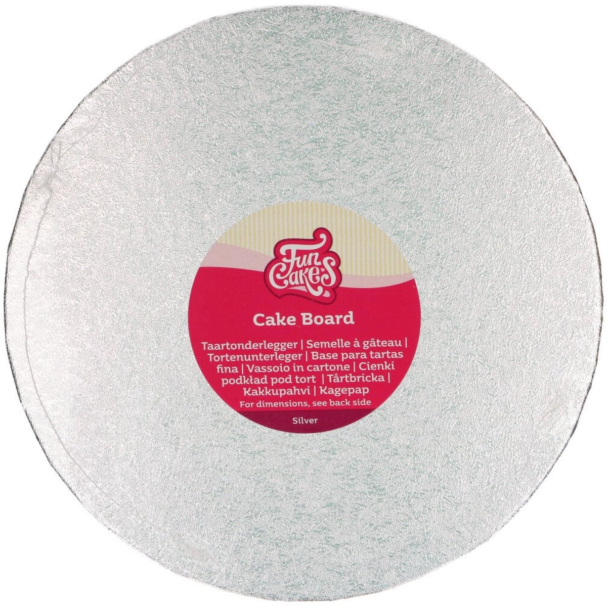 FunCakes Cake Board Rond - Zilver - Ø25 cm - Taartonderlegger - Taartkarton