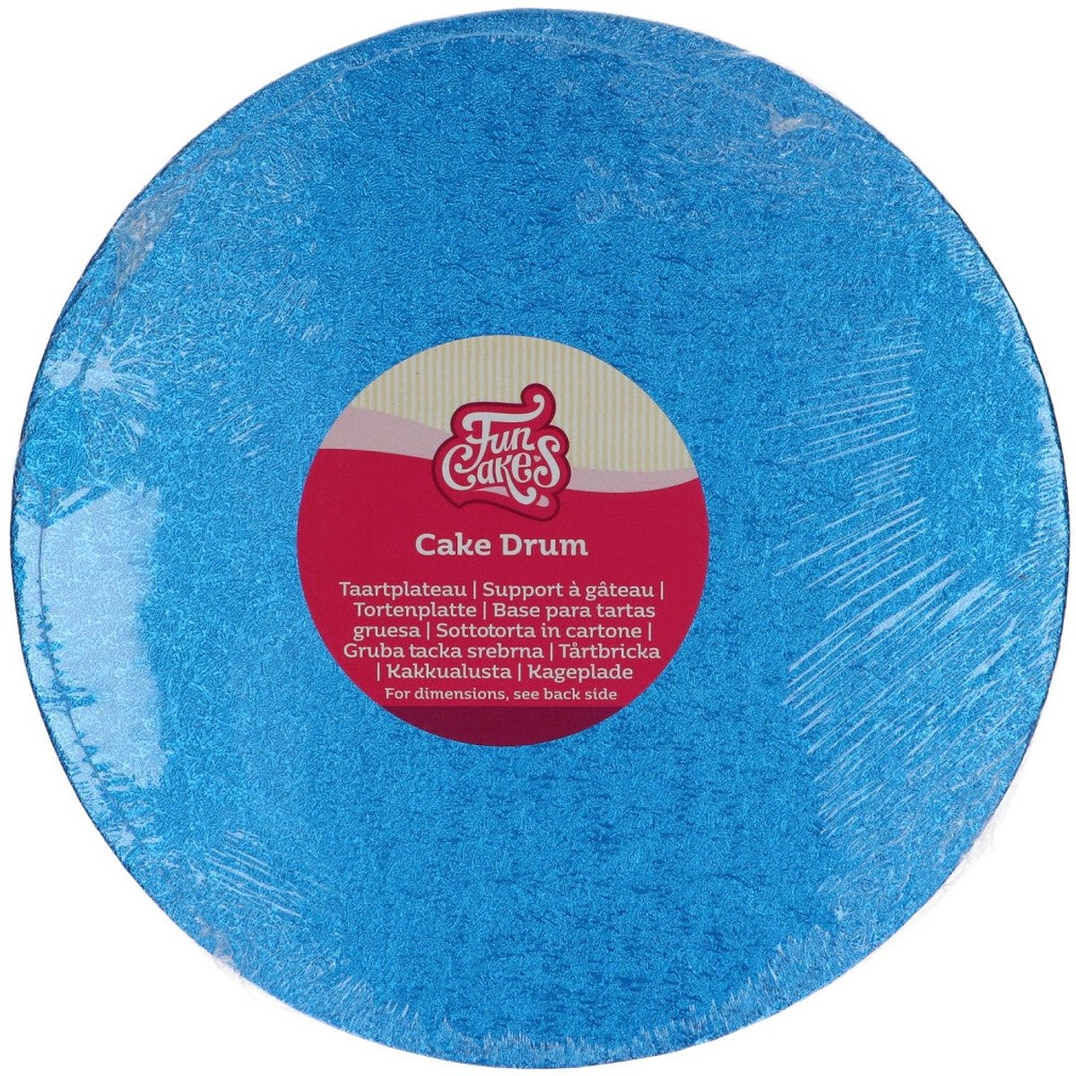 FunCakes Cake Drum Rond - Blauw - Ø25 cm / 12 mm - Taartonderlegger - Taartkarton