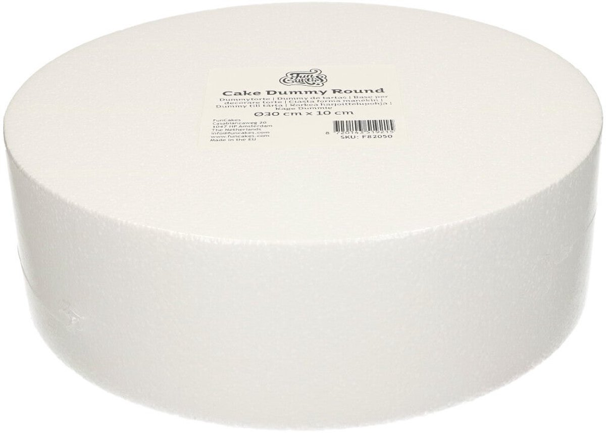 FunCakes Taart Dummy - Piepschuim Blok - Rond - Ø30 cm x 10 cm