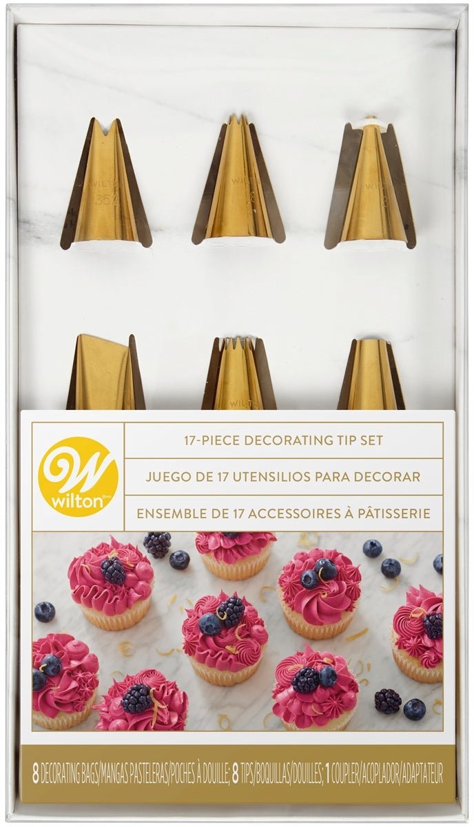 Wilton Spuitmondjes Set - Garneerspuit - Goud - 17-Delig