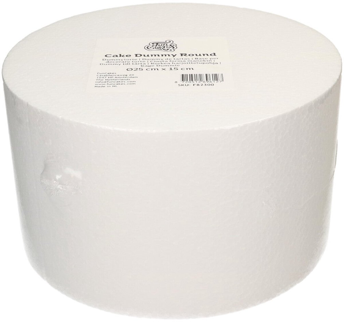 FunCakes Taart Dummy - Piepschuim Blok - Rond - Ø25 cm x 15 cm