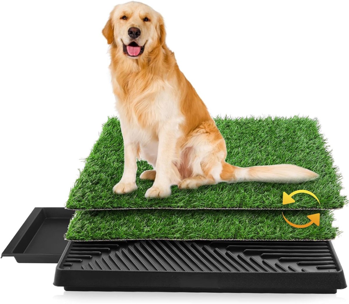 Aurixi® Hondentoilet Kunstgras - Geurafstotend - Honden Wc Outdoor & Indoor - Groen - 63cm x 50cm x 7cm