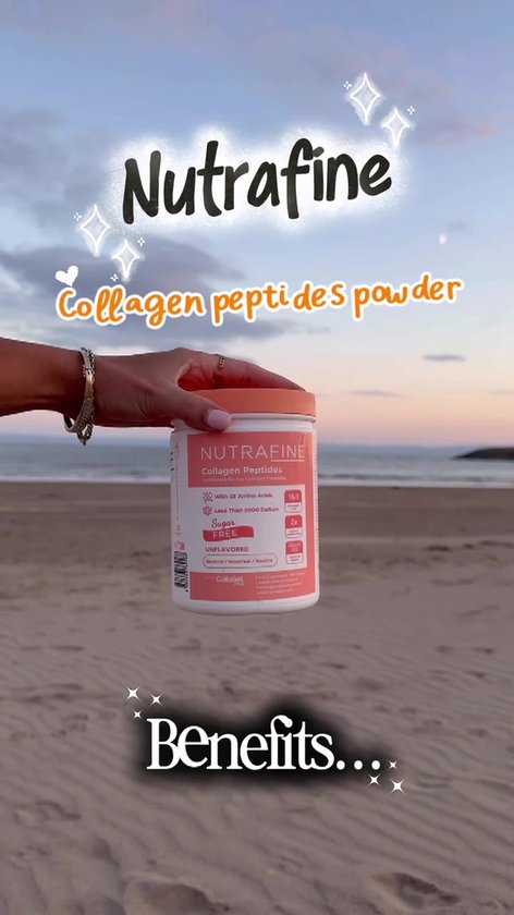 Nutrafine Collageen Poeder – Klinisch Bewezen- Hydrolyzed Bovine Collageen Peptides – Peptiden Type 1 en 3 - 100% Natuurlijk – 300 gram